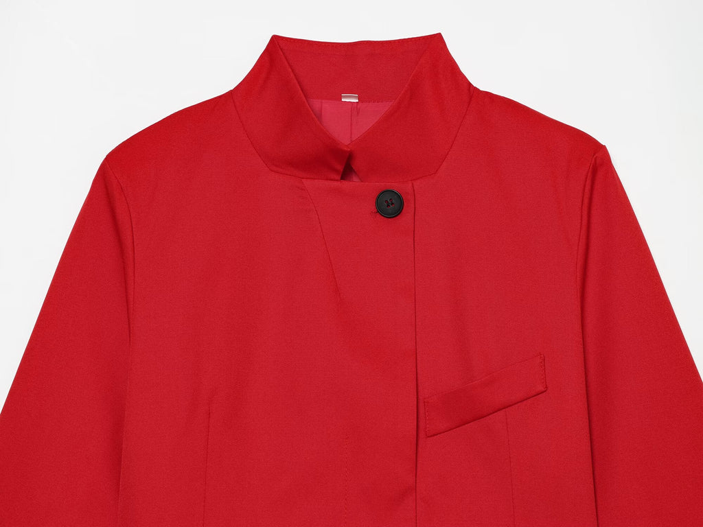 Women's short standing collar Blazer Coat