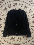 Women's embroidered V-neck button cardigan sweater coat