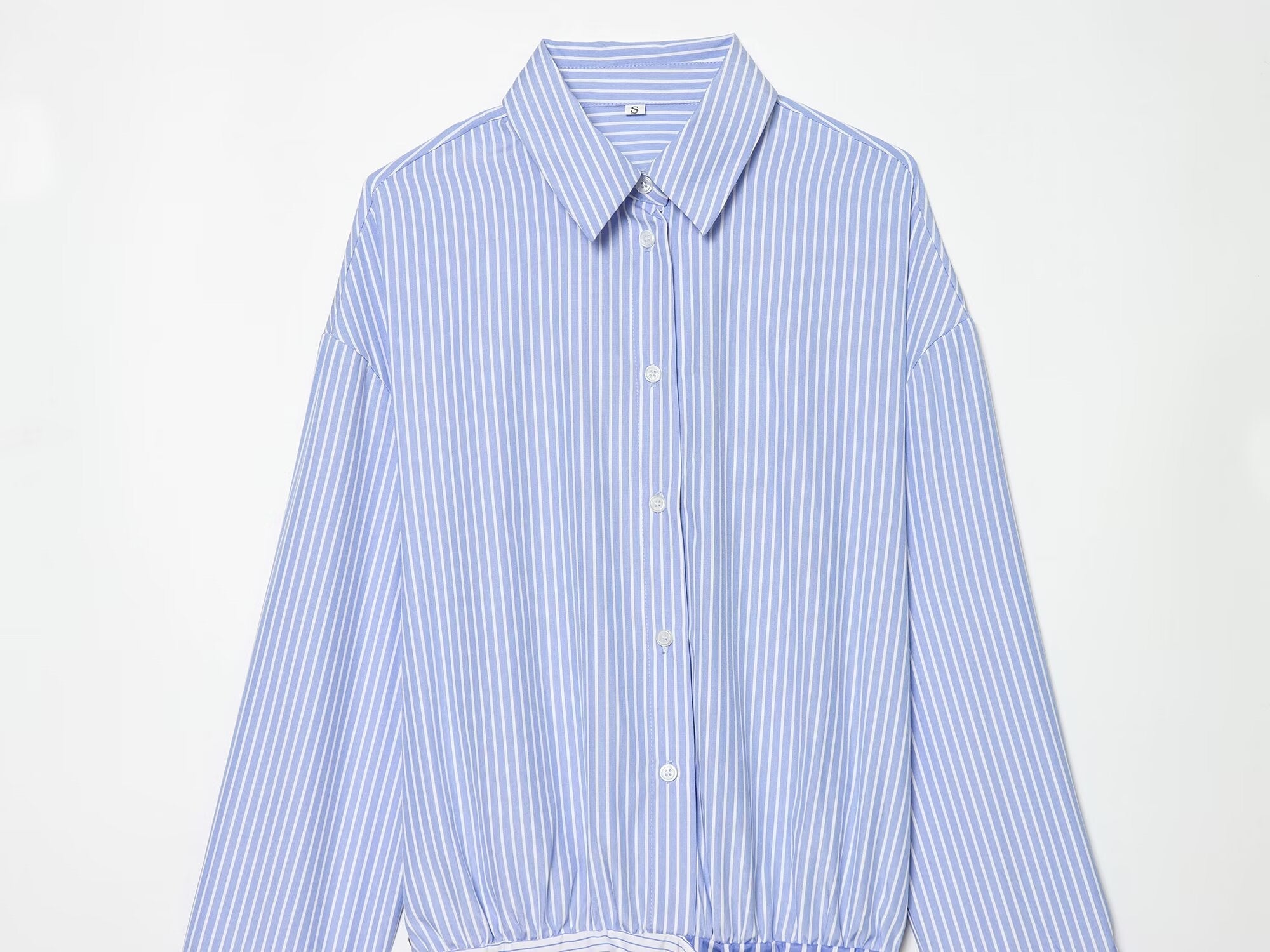 Women's knot decoration striped shirt style dress