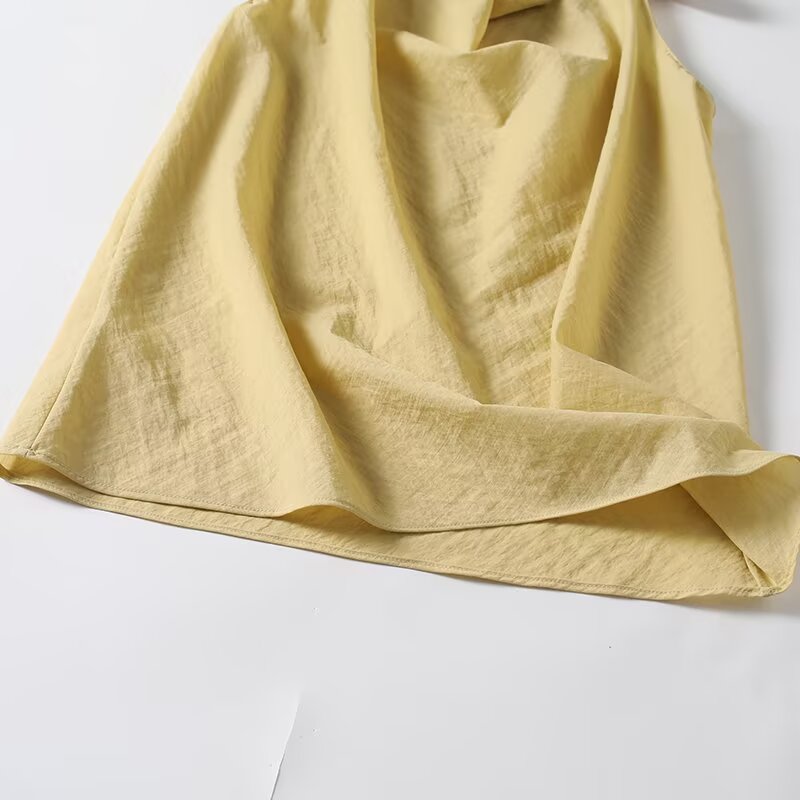Women's draped Swing collar sleeveless top