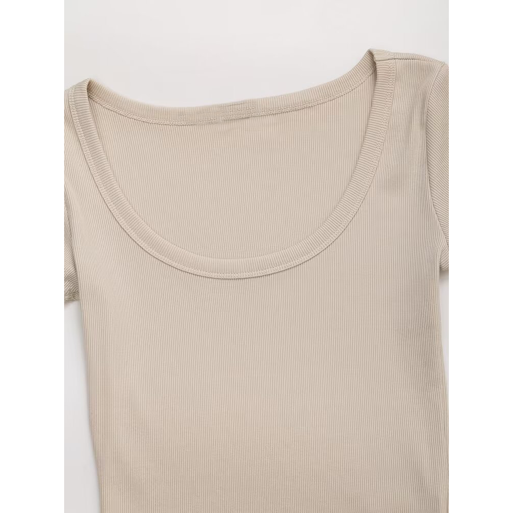 suit Women's 2 pieces slim O Neck ribbed T-shirt+Jogging pants