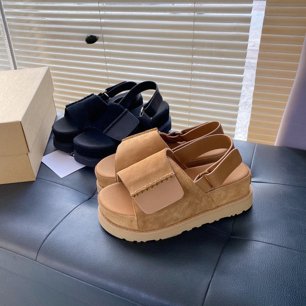 Women's New Fashion Joker Casual Platform Stitching Design Increases Sandals