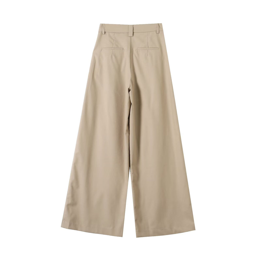 suit Women's 2 pieces Buckle design casual linen blended vest+Pants