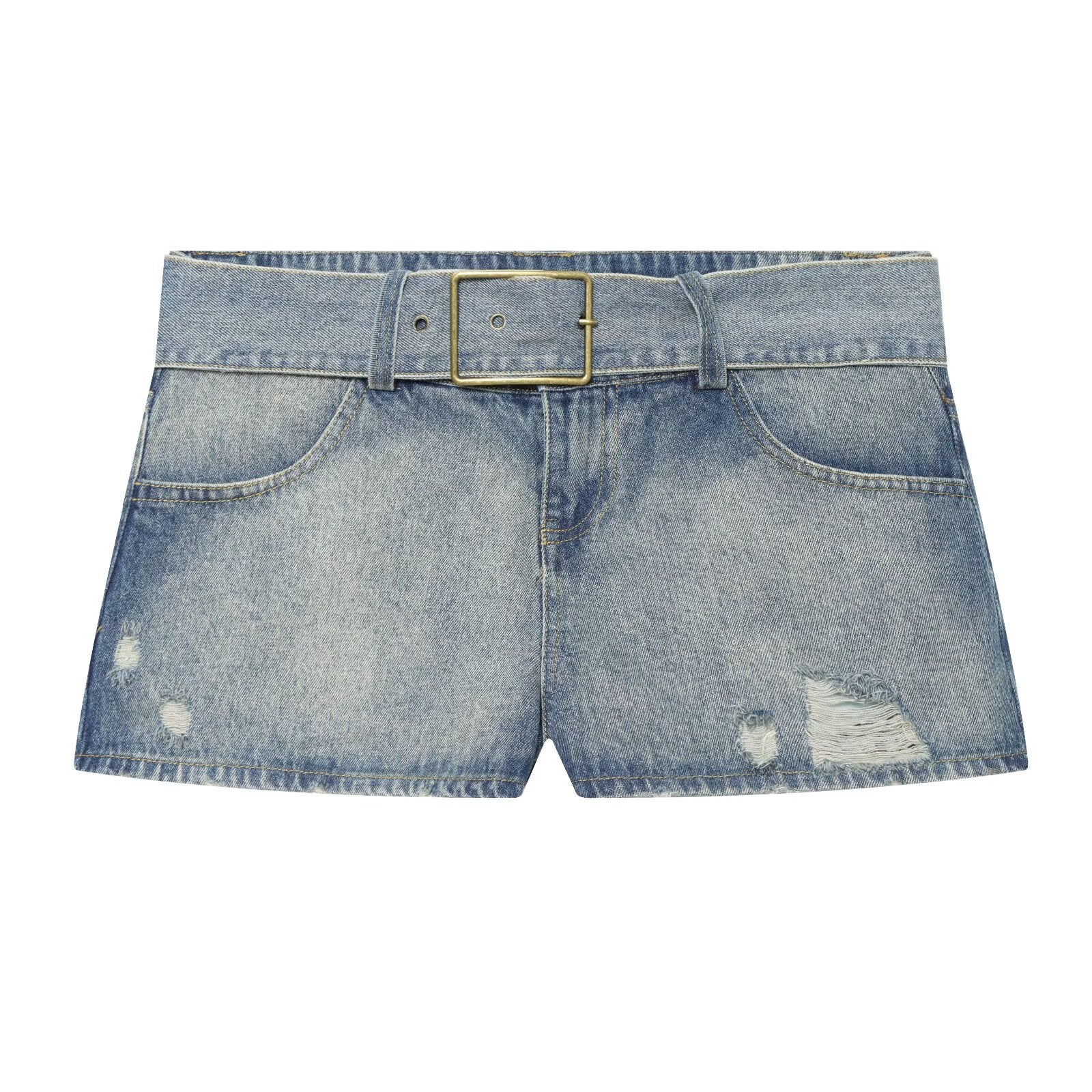 suit Women's 2 pieces slim denim vest style top+denim shorts