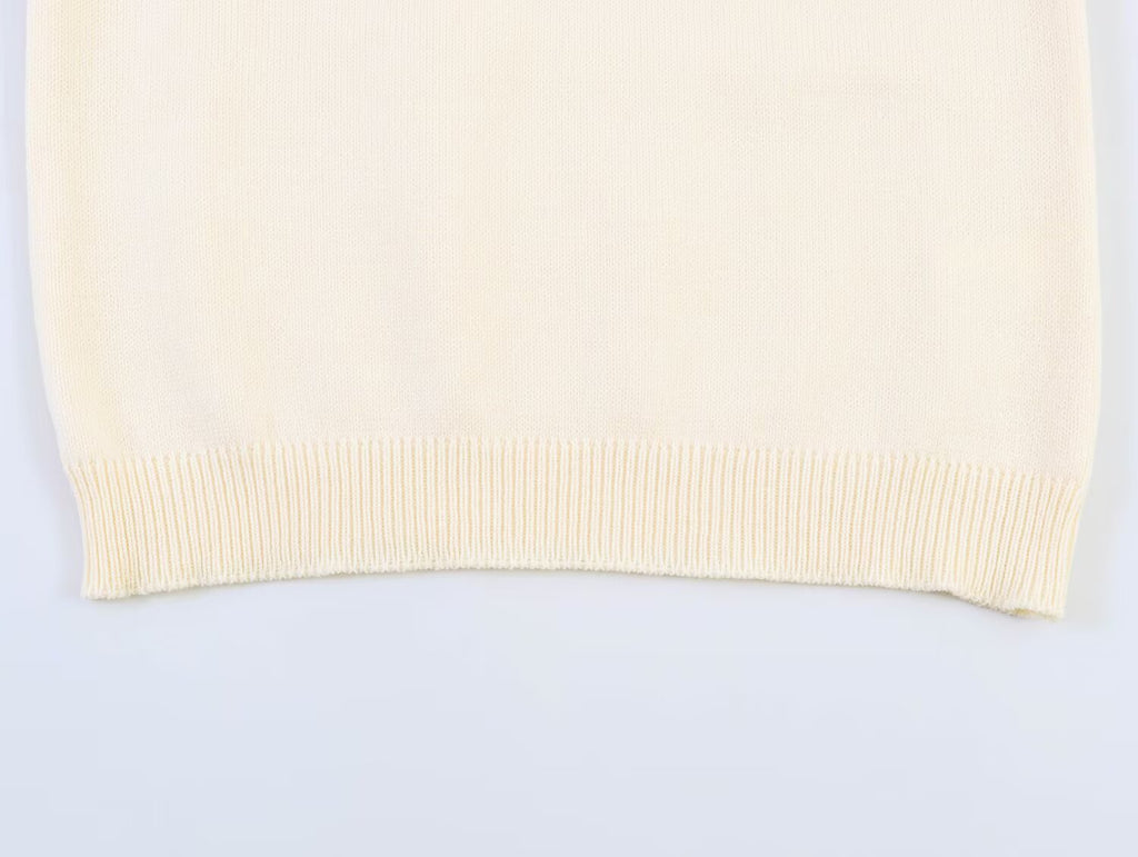 Women's rolled up sleeve patchwork knit sweater