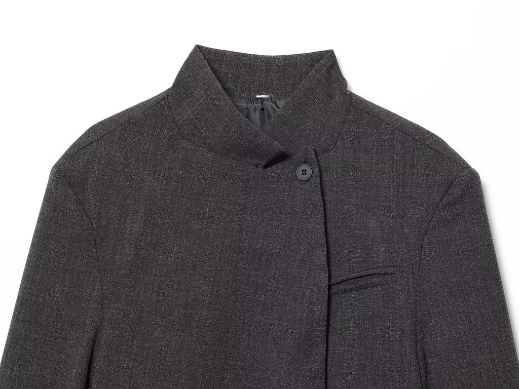Women's new casual stand collar Button-up Blazer Coat