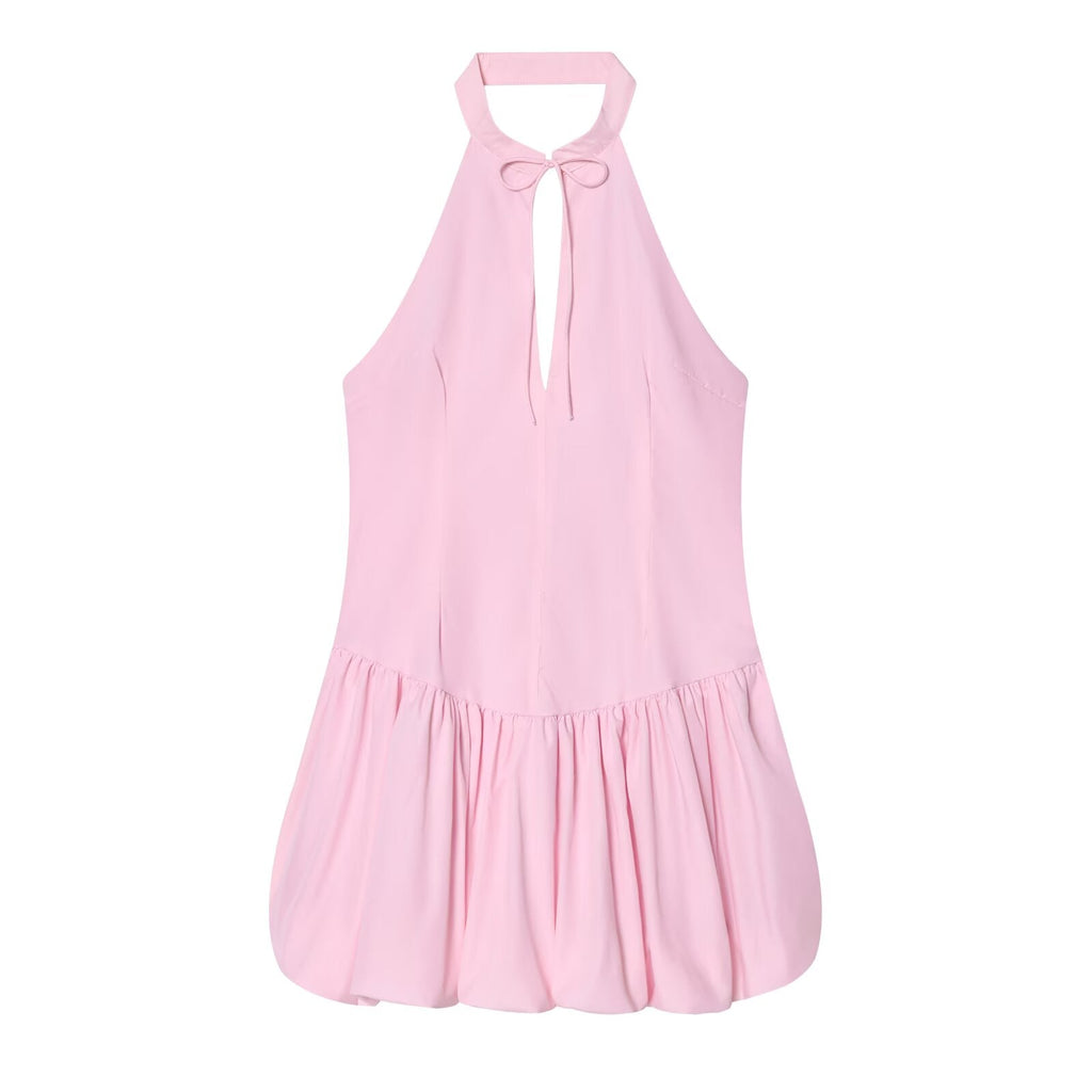 Women's backless halter neck mini dress