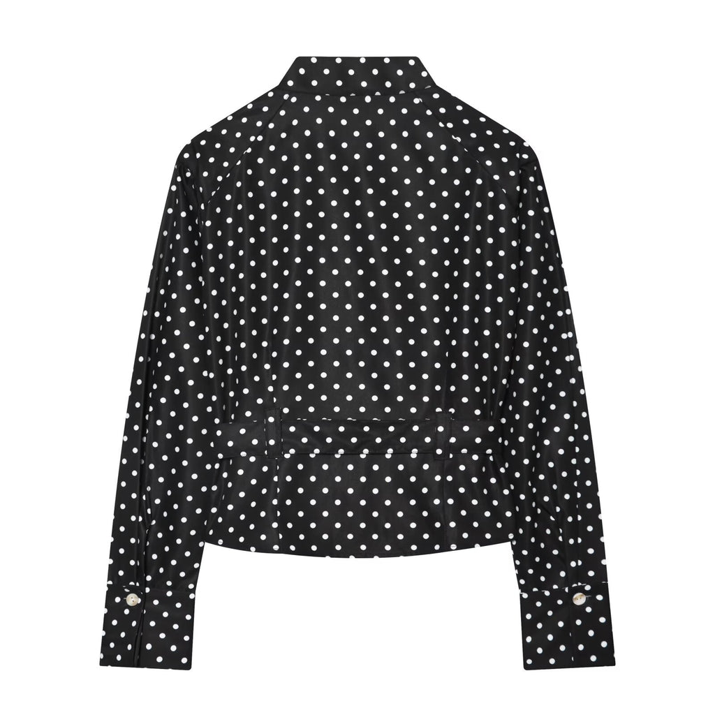 suit Women's 2 pieces With Belt polka dot shirt style Coat+Pants