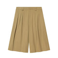 Women's pleated long style casual shorts
