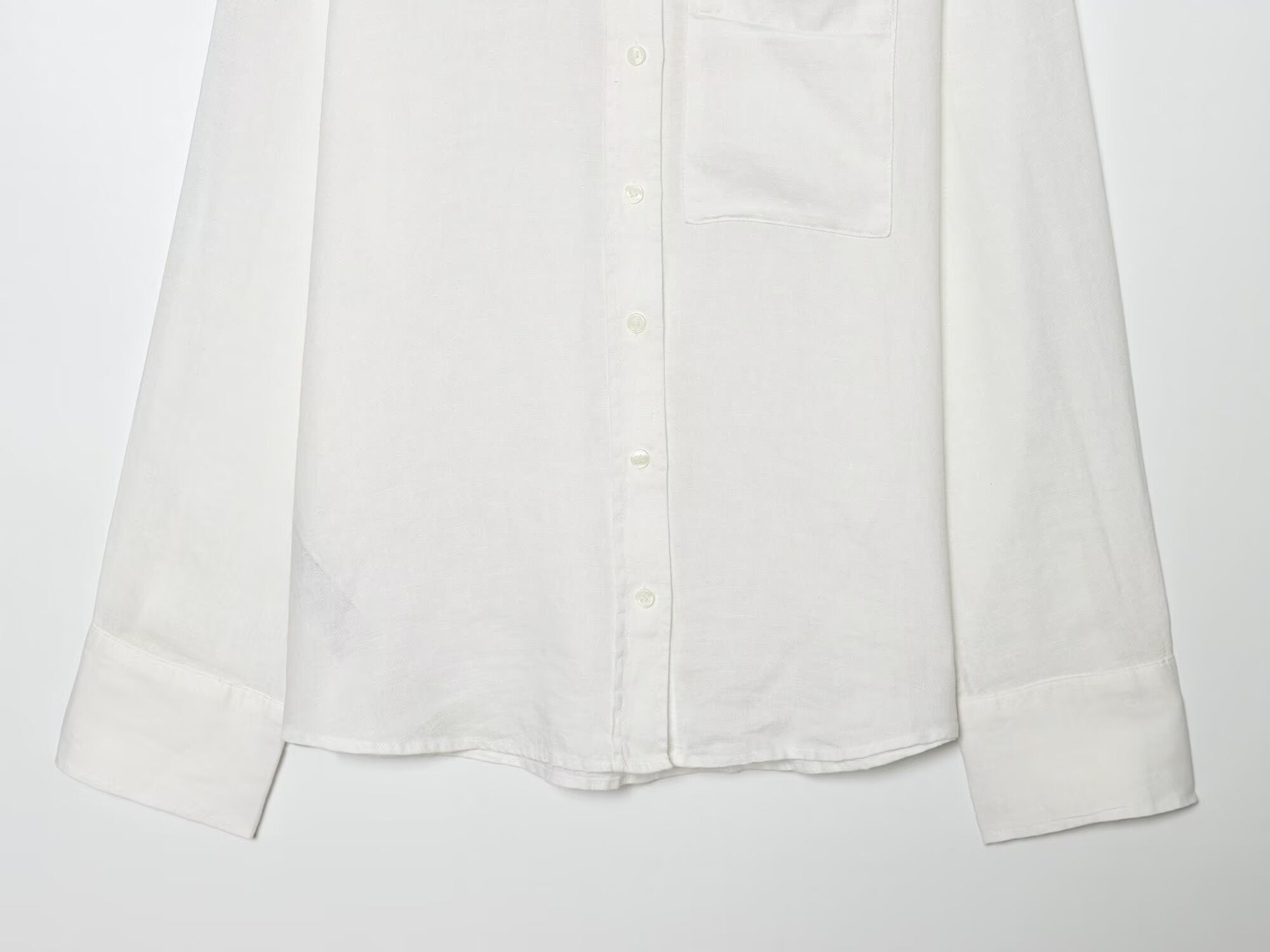 Women's linen blended linen long sleeved shirt