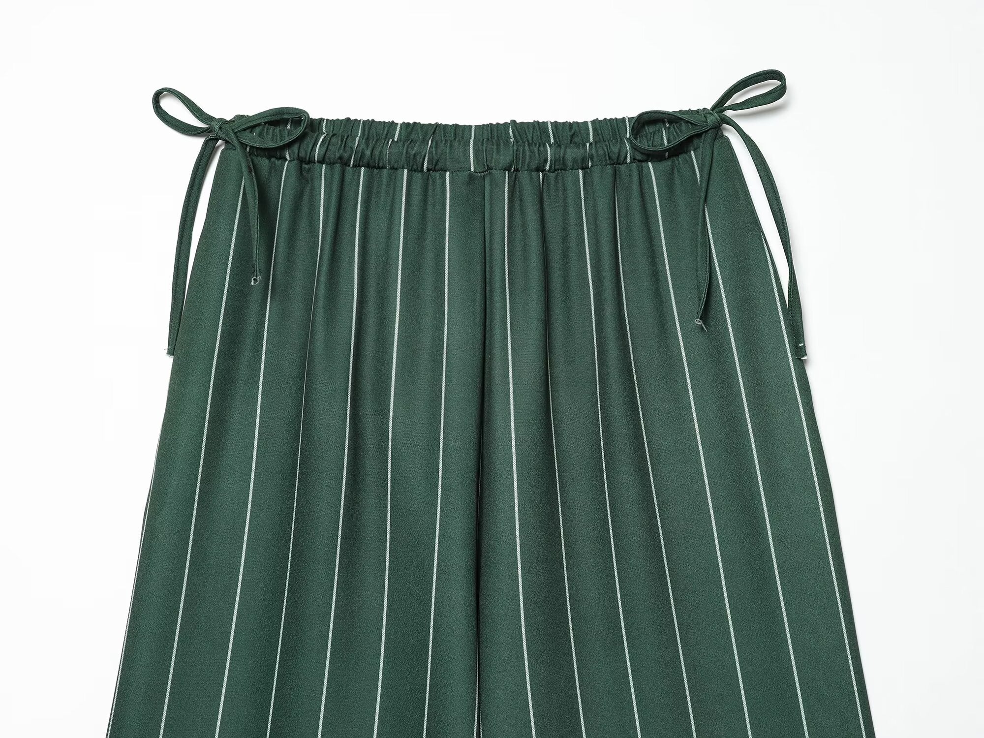 Women's loose linen blended striped pants