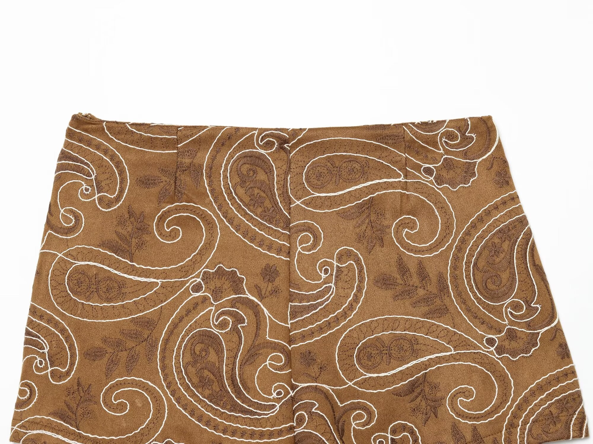 Women's imitates suede texture embroidery culottes