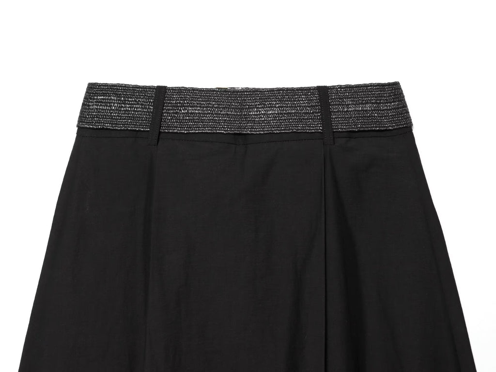 Women's With Belt High Waist Midi Skirt