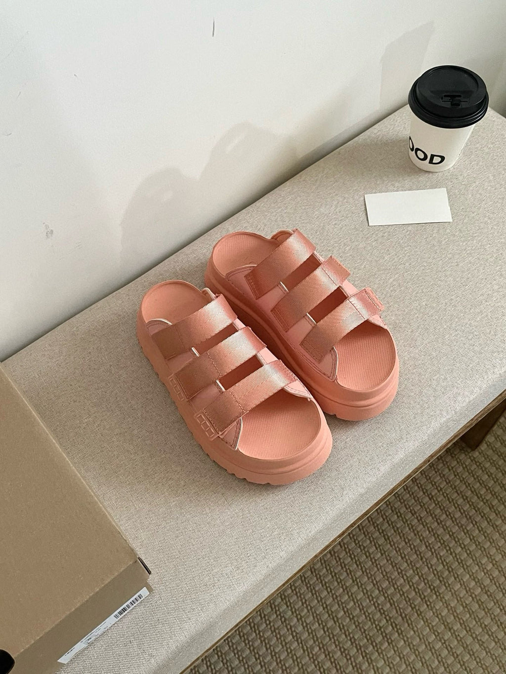 Women's New Fashion Joker Casual Thick-soled Hook and Loop Soft-soled Candy-colored Slippers and Sandals