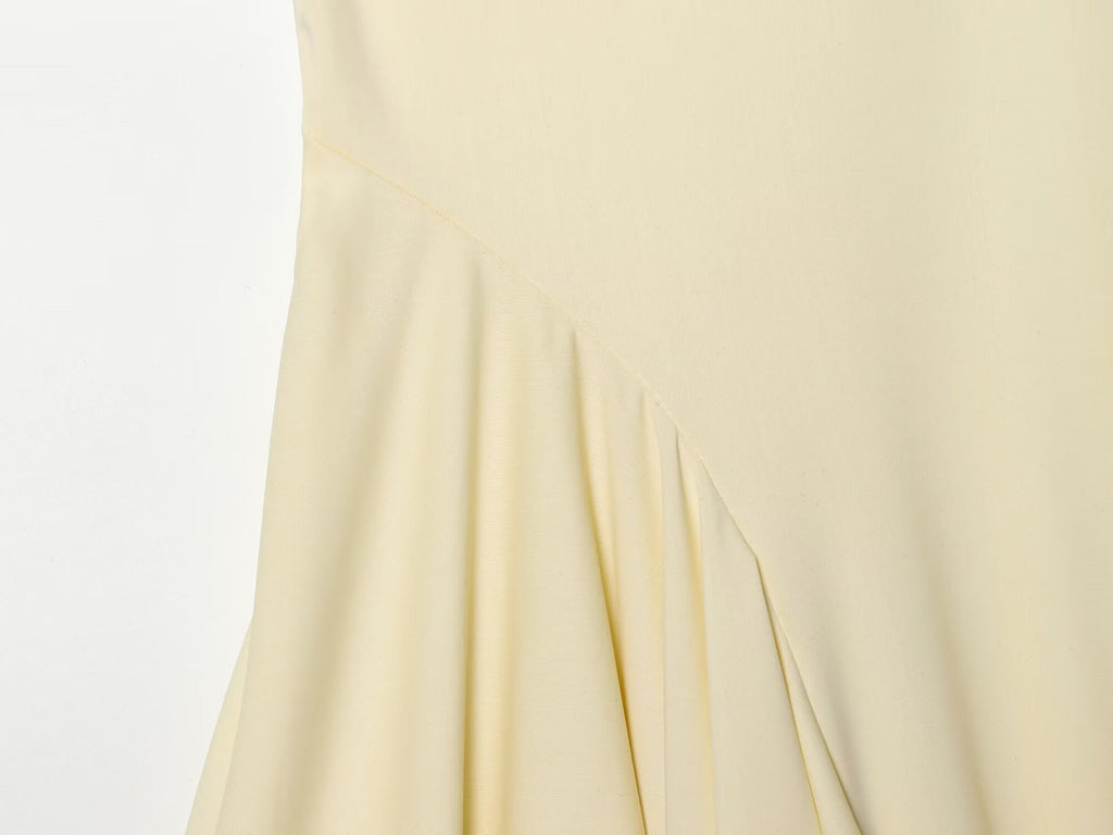 Women's asymmetric thin shoulder strap dress