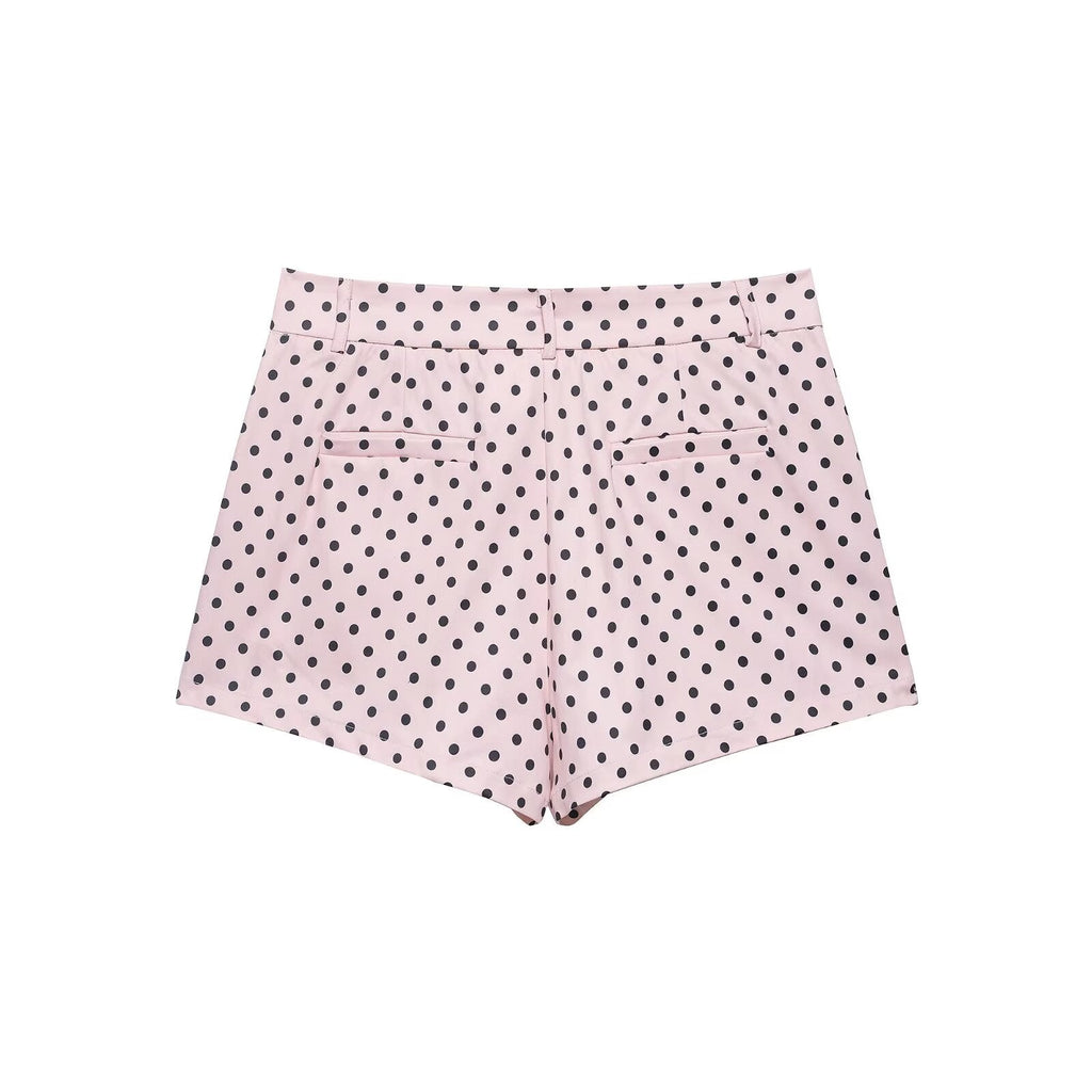 suit Women's 2 pieces polka dot chiffon Coat+shorts