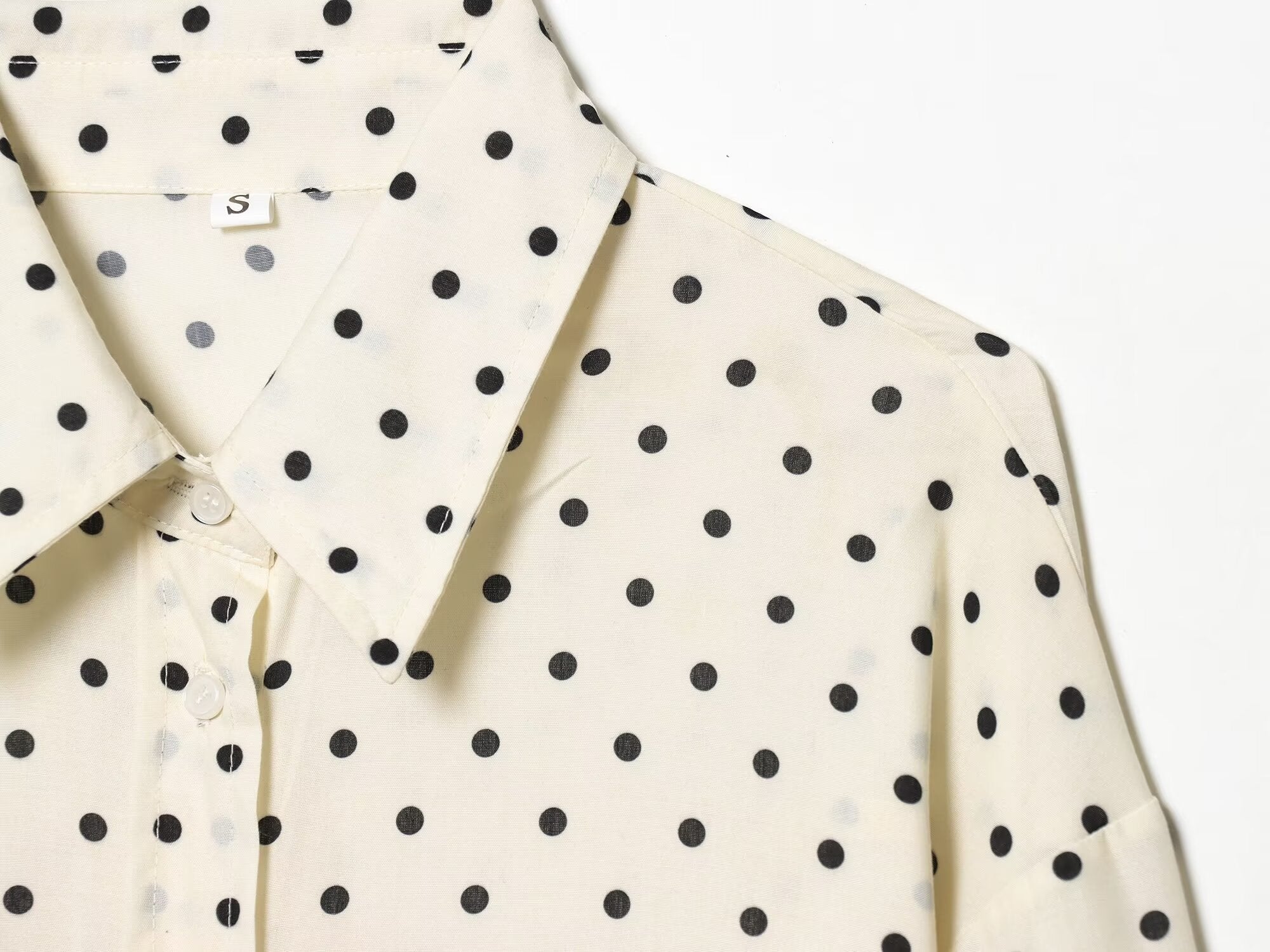 Women's retro polka dot casual Lapel shirt
