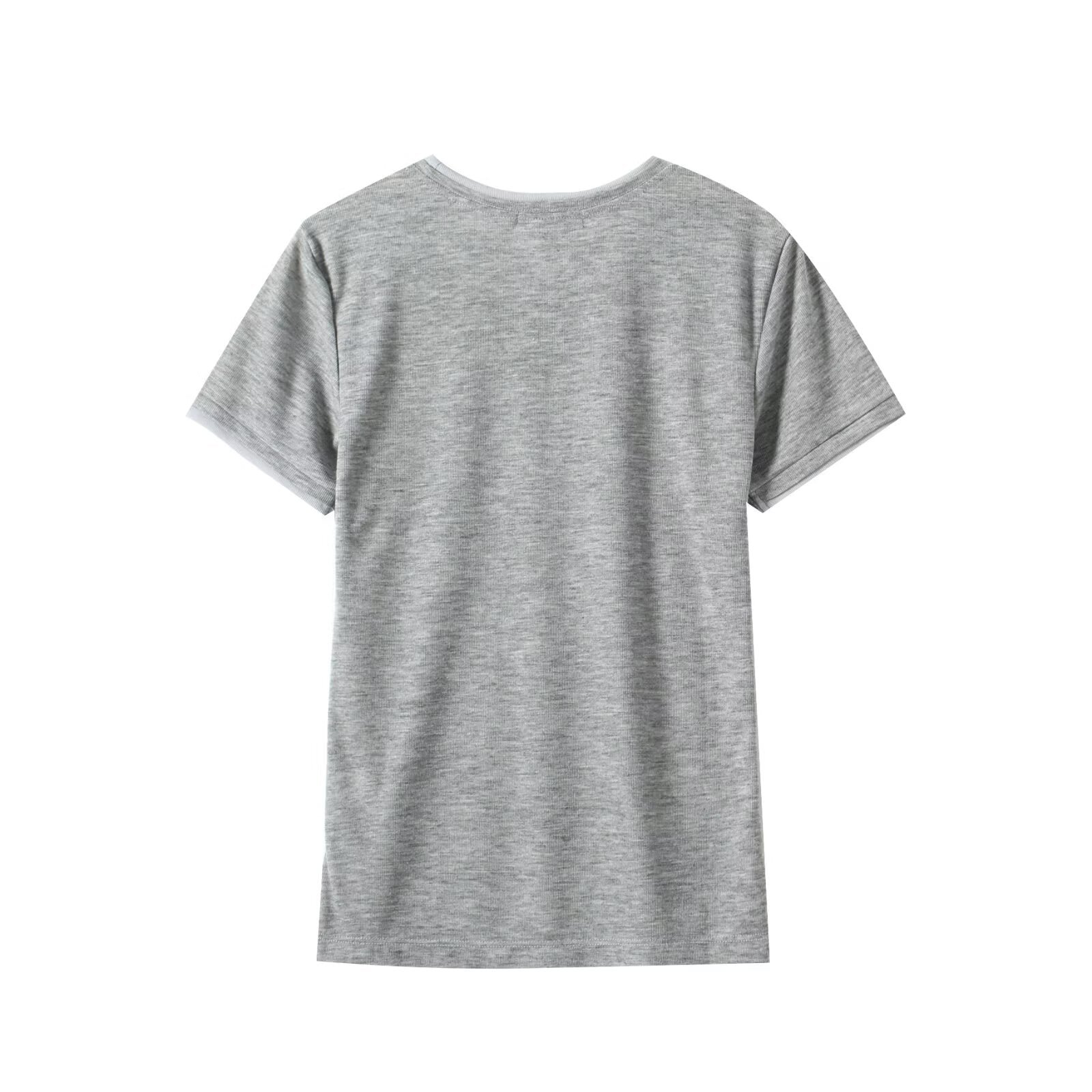 Women's New Fashion Basic Style Double Color Edge O Neck Short sleeved T-shirt