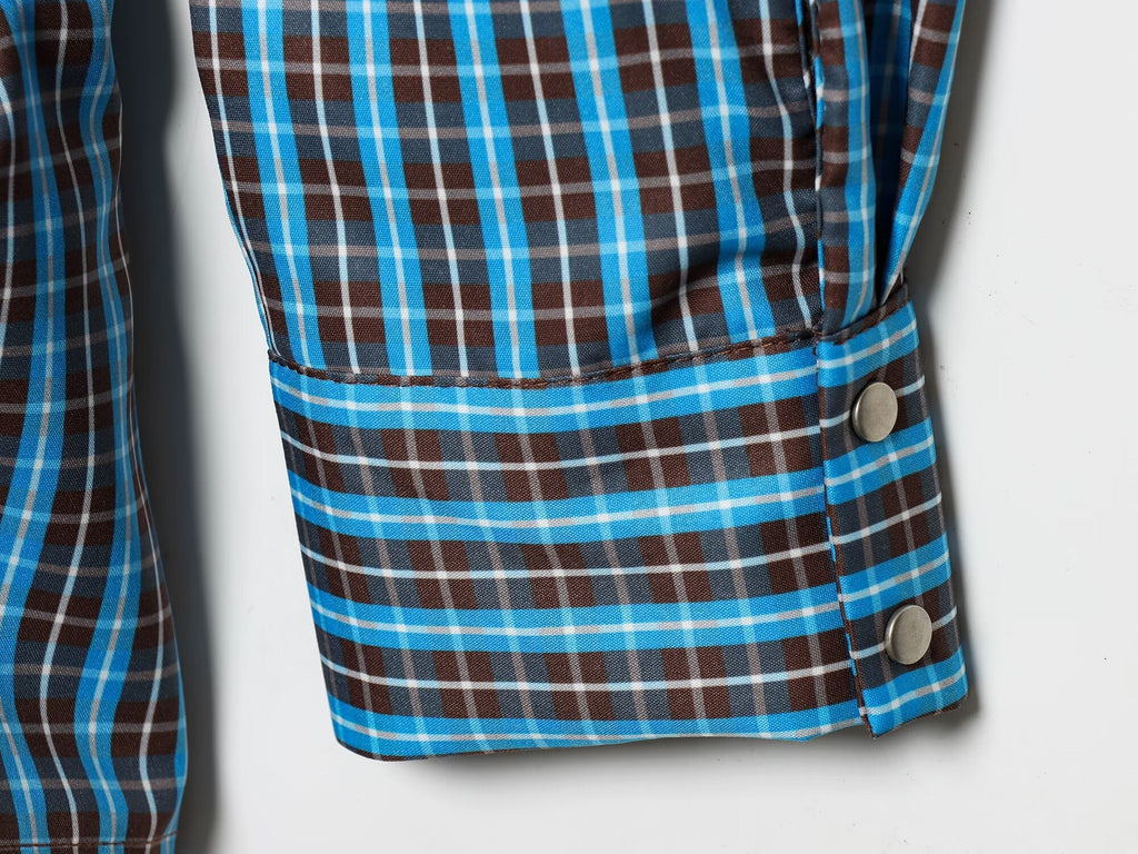 Women's With Belt layered decorative plaid dress