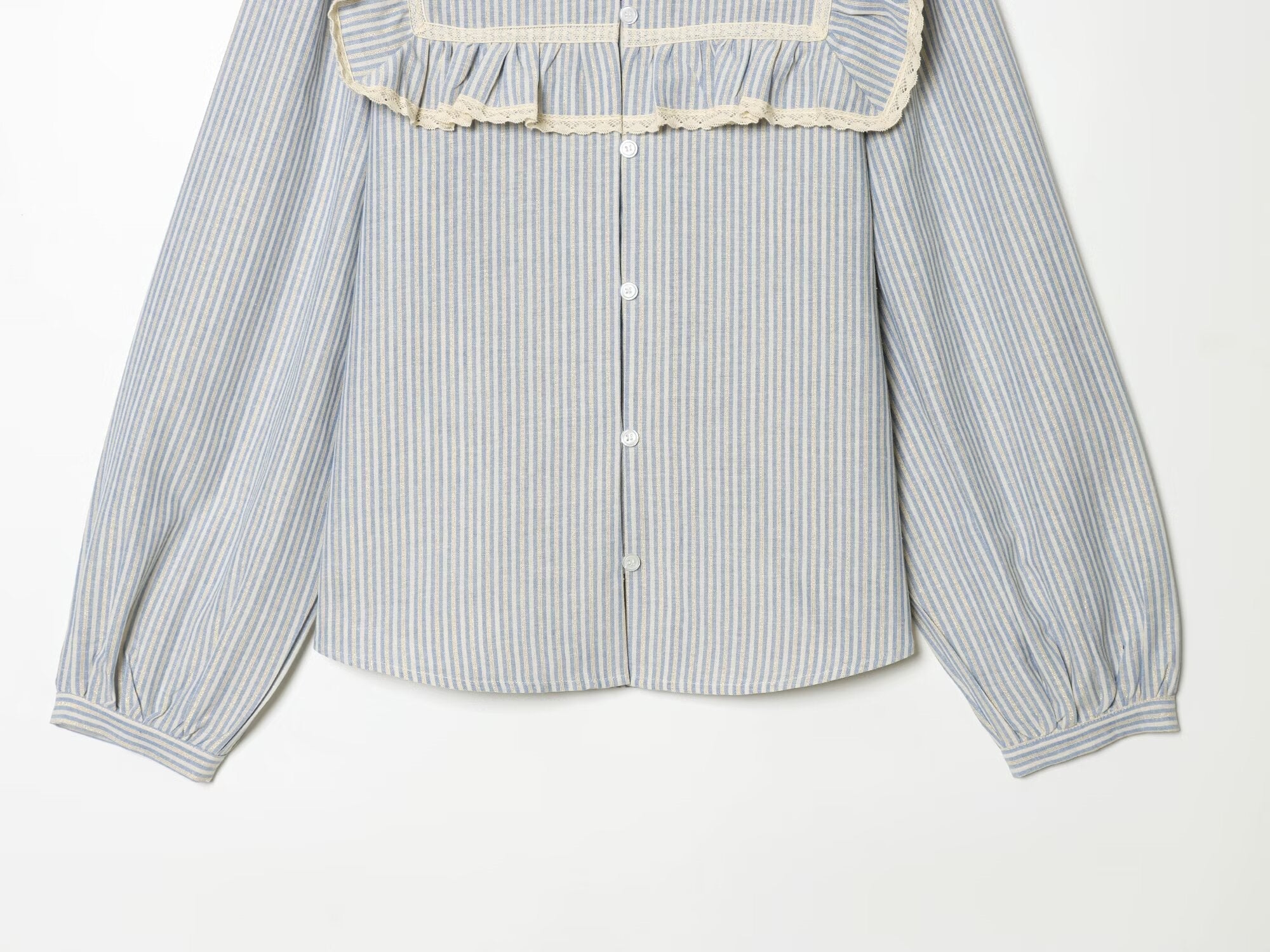 Women's metallic layered decorative striped shirt