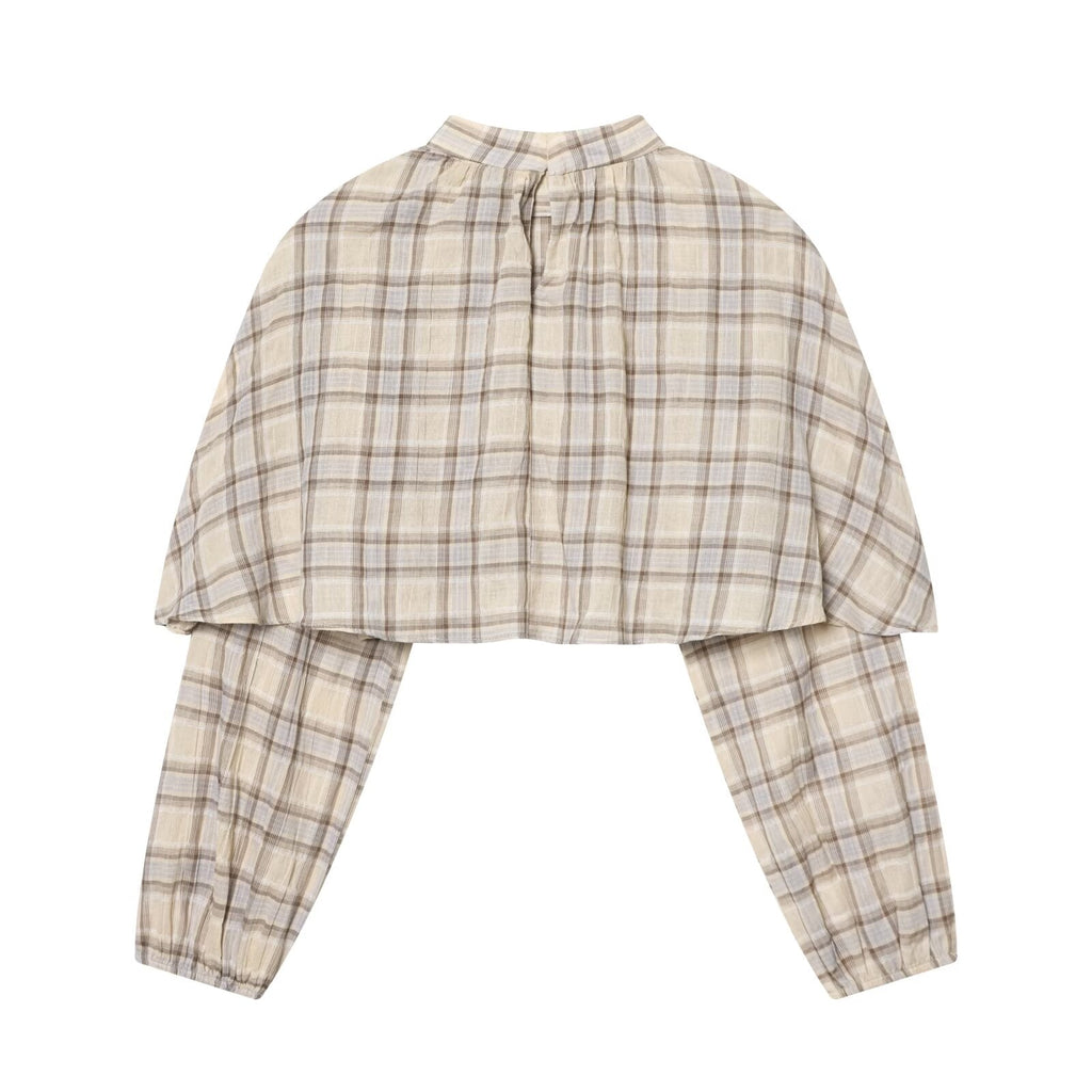Women's Layered Decorative Short Plaid Top