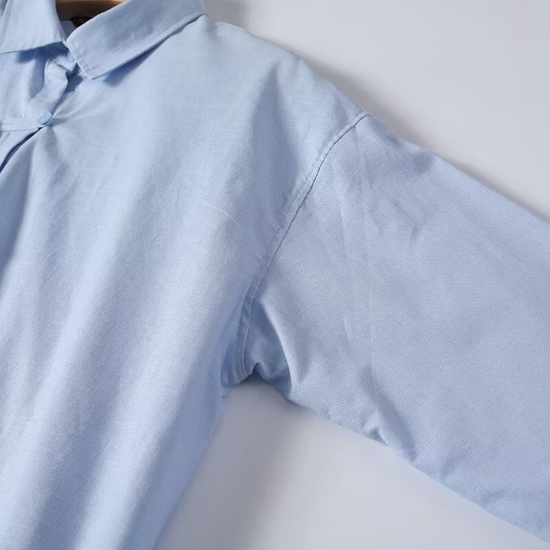 Women's New Chinese style Linen Blended Shirt