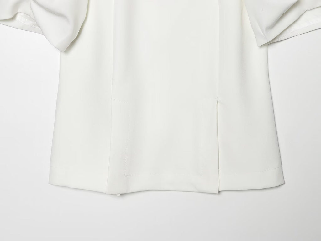 Women's bubble sleeve backless top