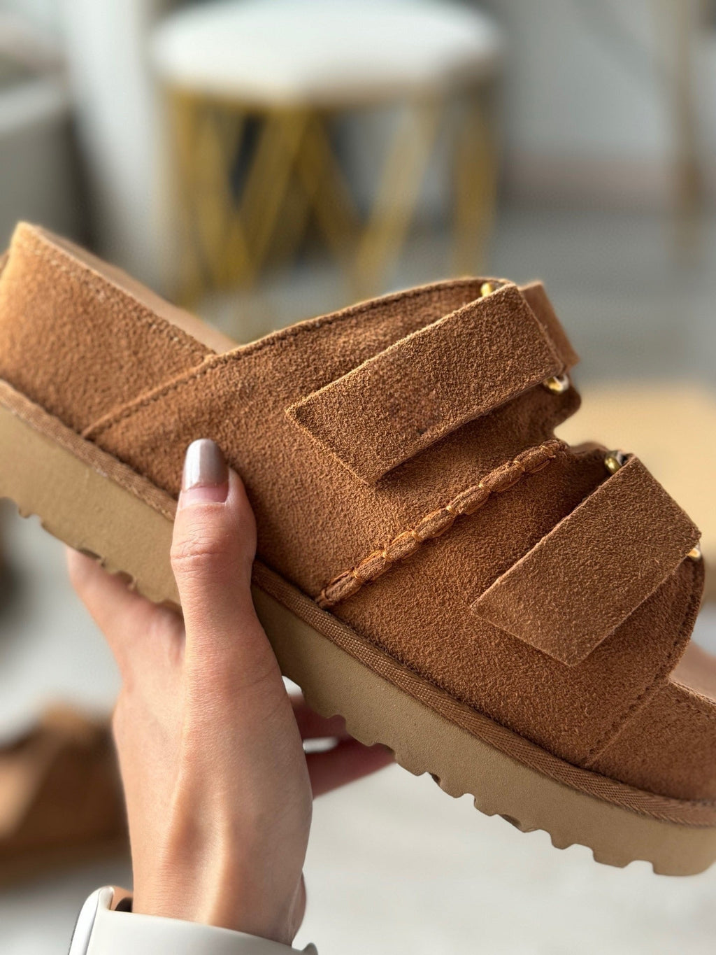 Women's New Fashion Joker Casual Hook and Loop Design Platform Sandals Slippers