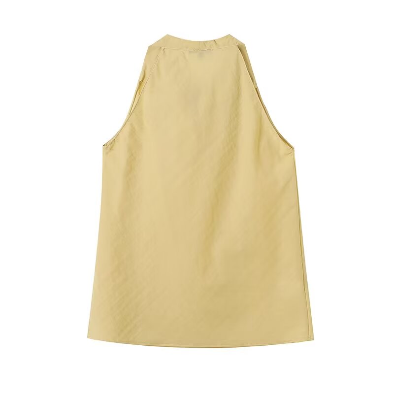 Women's draped Swing collar sleeveless top