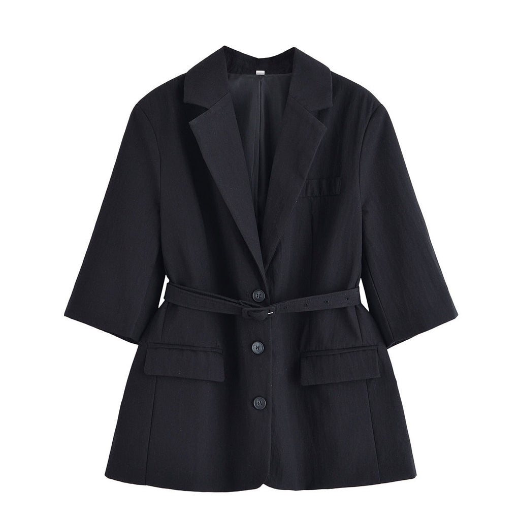 suit Women's 2 pieces five quarter sleeve lace up  Blazer Coat+shorts