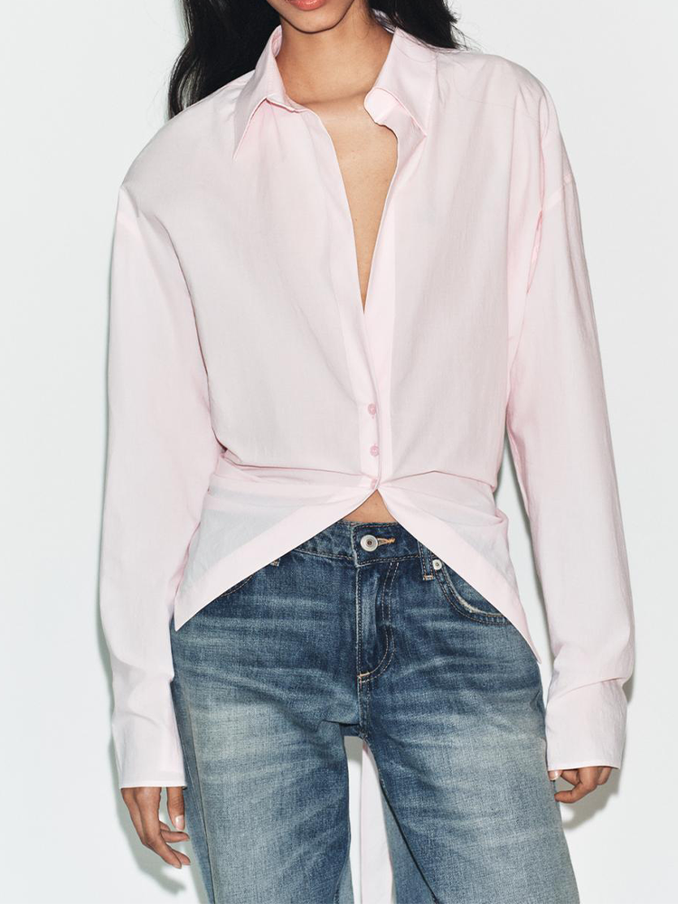 Women's bow decoration loose shirt