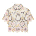 Women's hollow embroidered short sleeved shirt