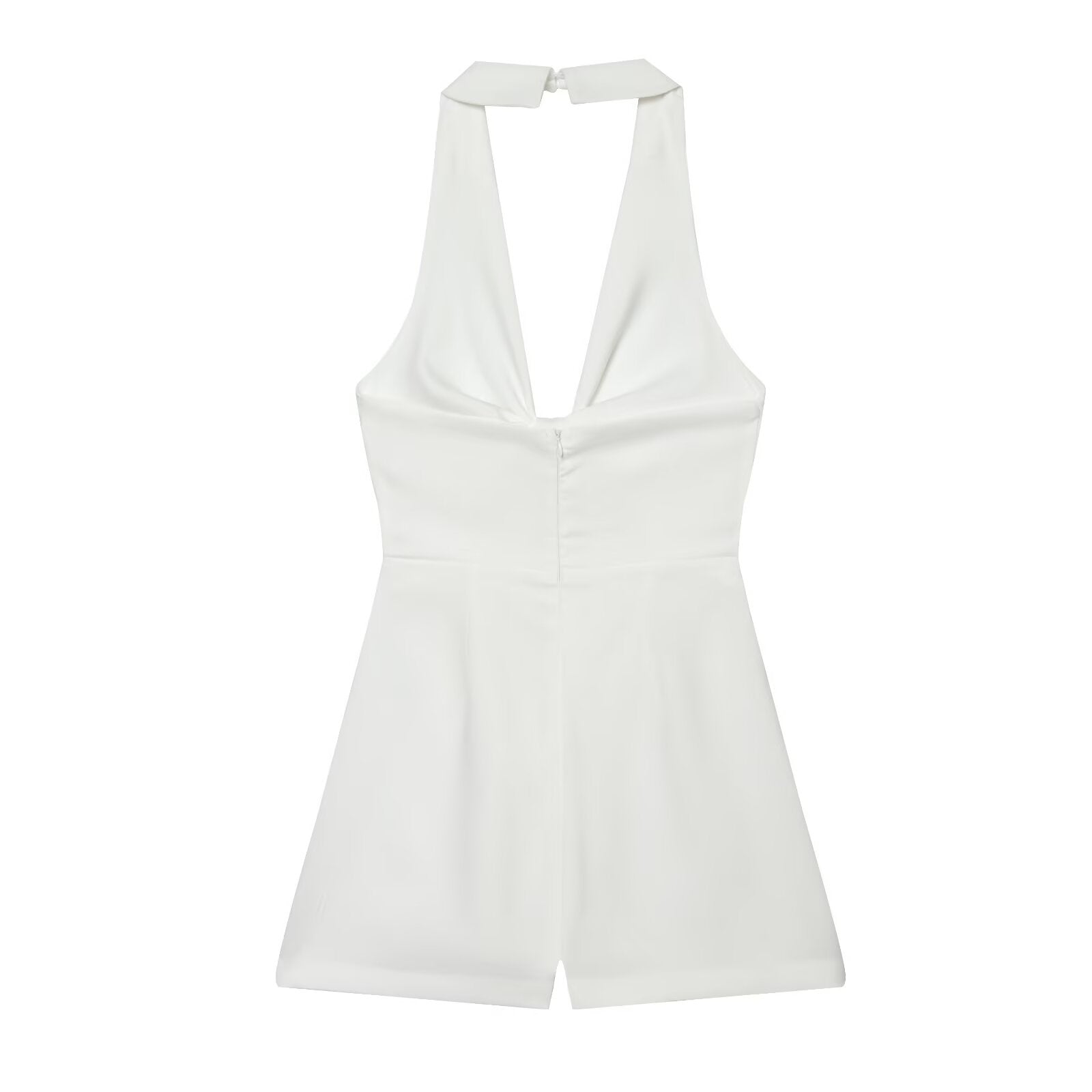 Women's knot decoration hanging neck mini dress