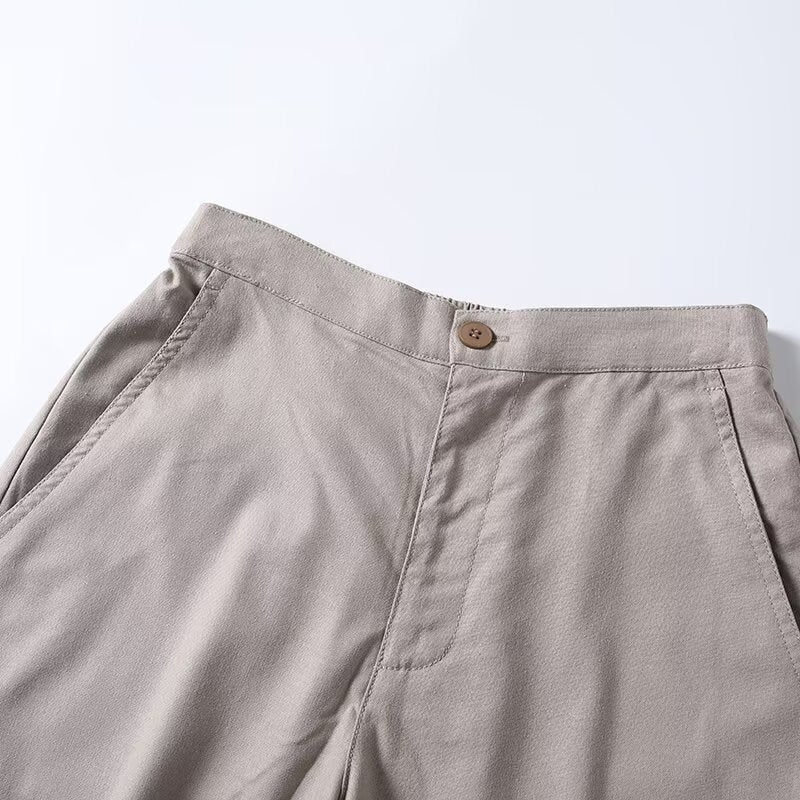 Women's casual straight linen blended shorts