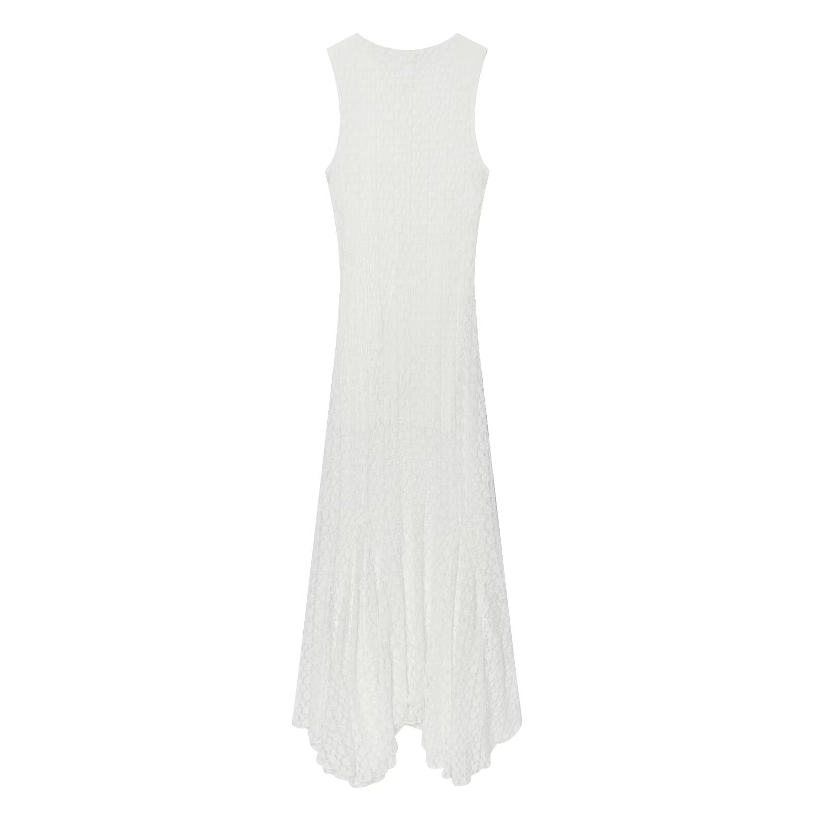 Women's lace decoration sleeveless MIDI dress