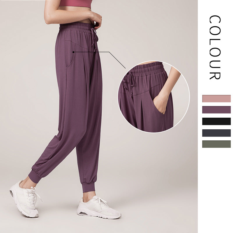 2025 sweatpants women's leg running fitness high waist yoga pants