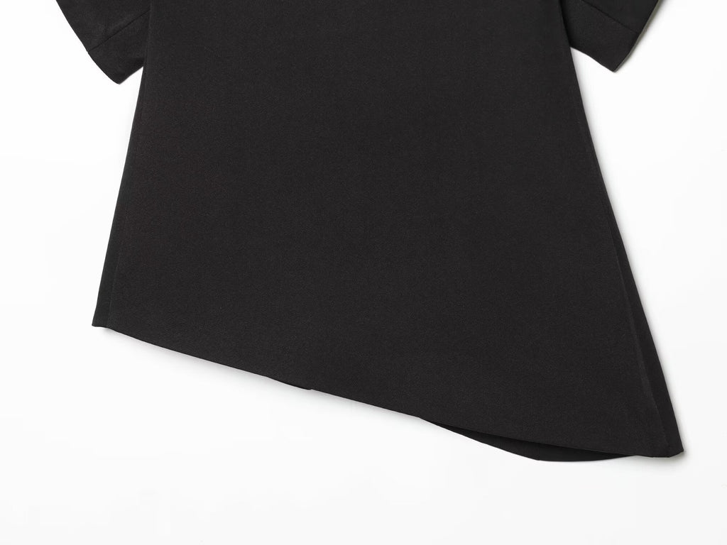 Women's Bubble Sleeve Asymmetric Top