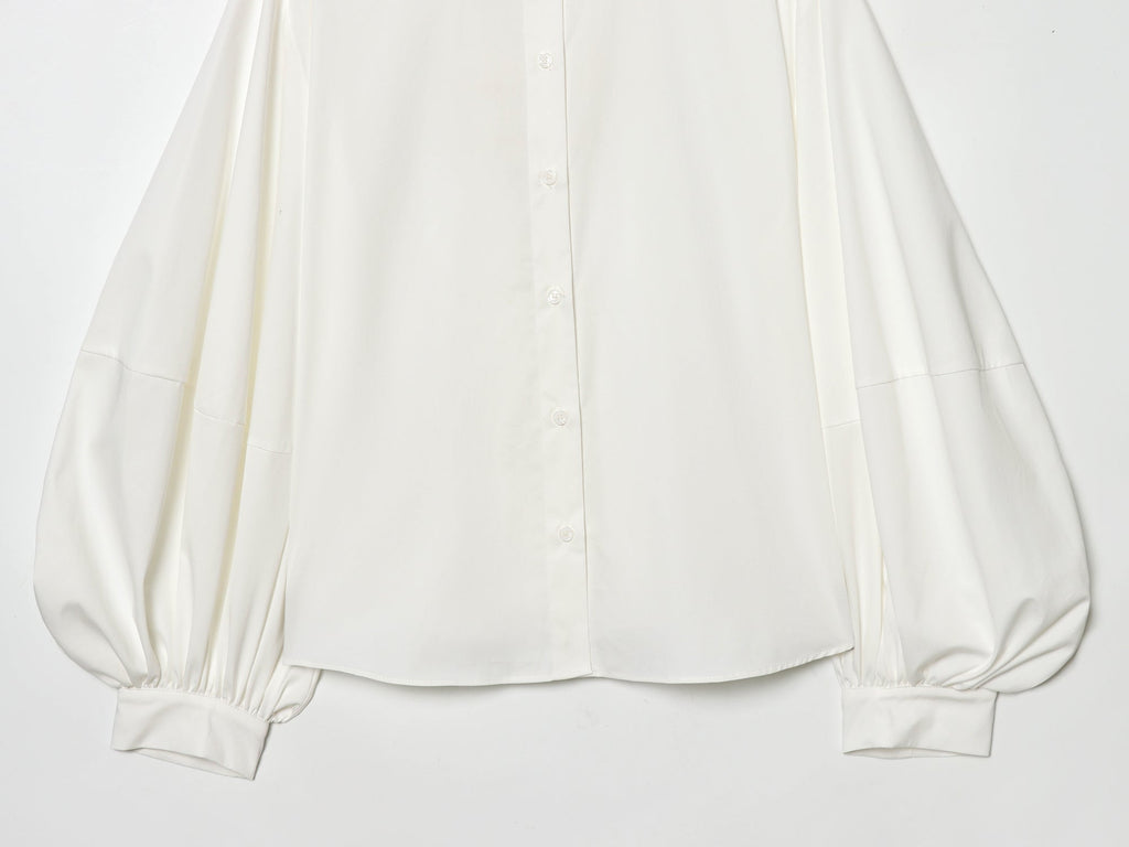 Women's loose puff sleeve poplin shirt