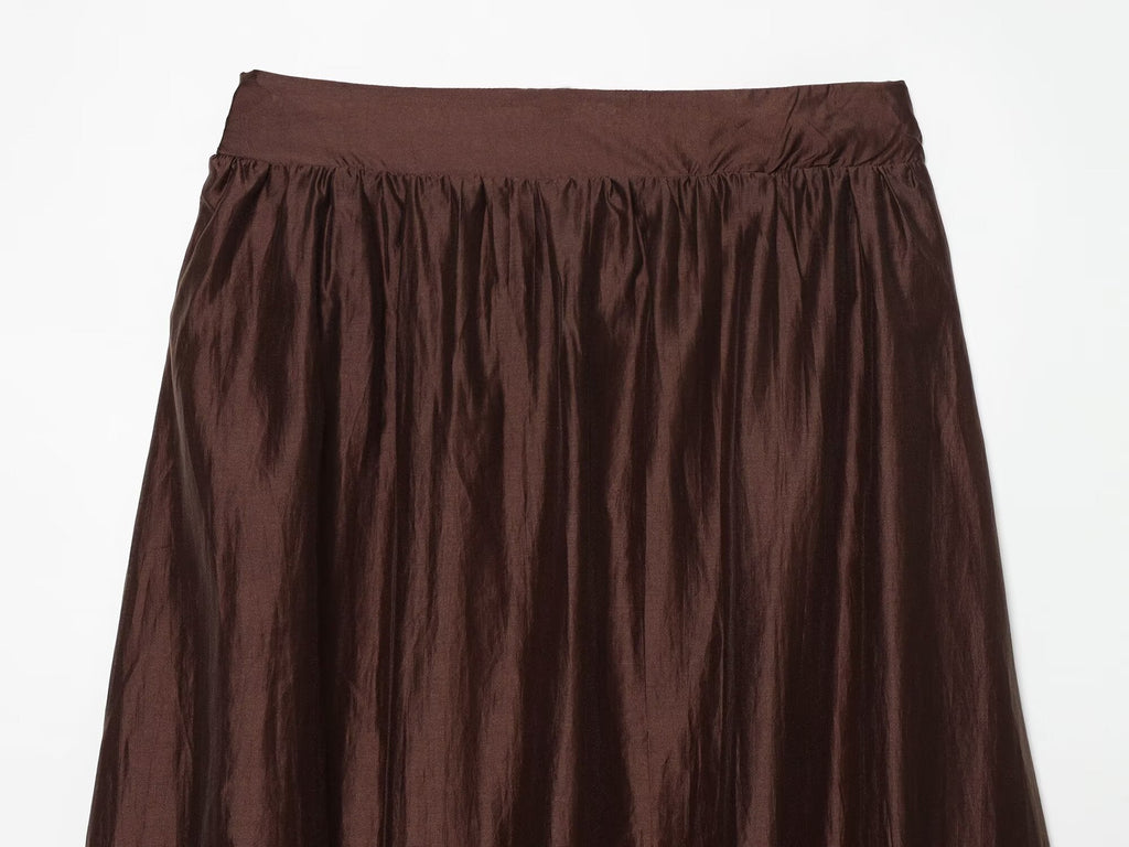 Women's casual embroidered fluffy MIDI skirt