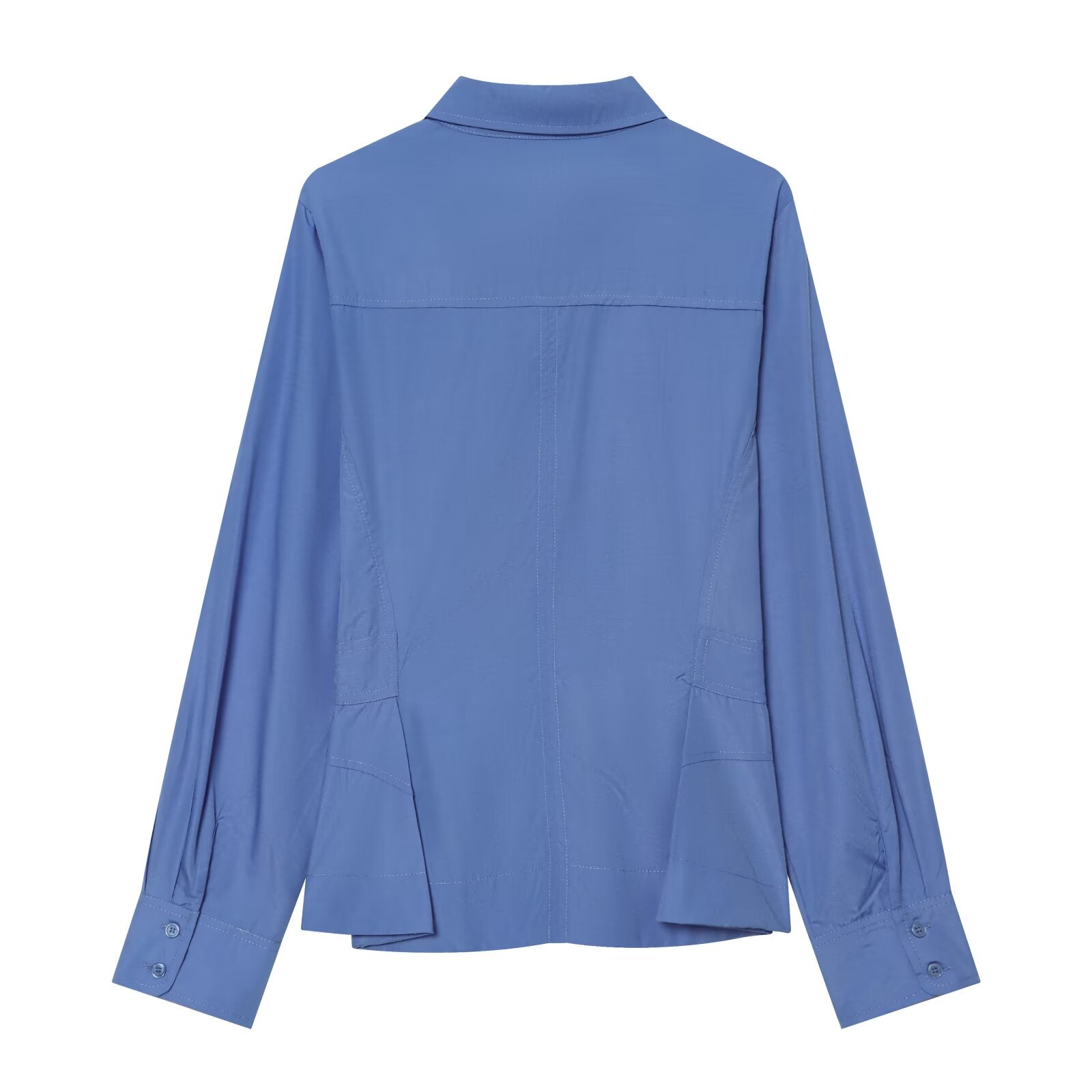 Women's short skirt style hemline poplin shirt
