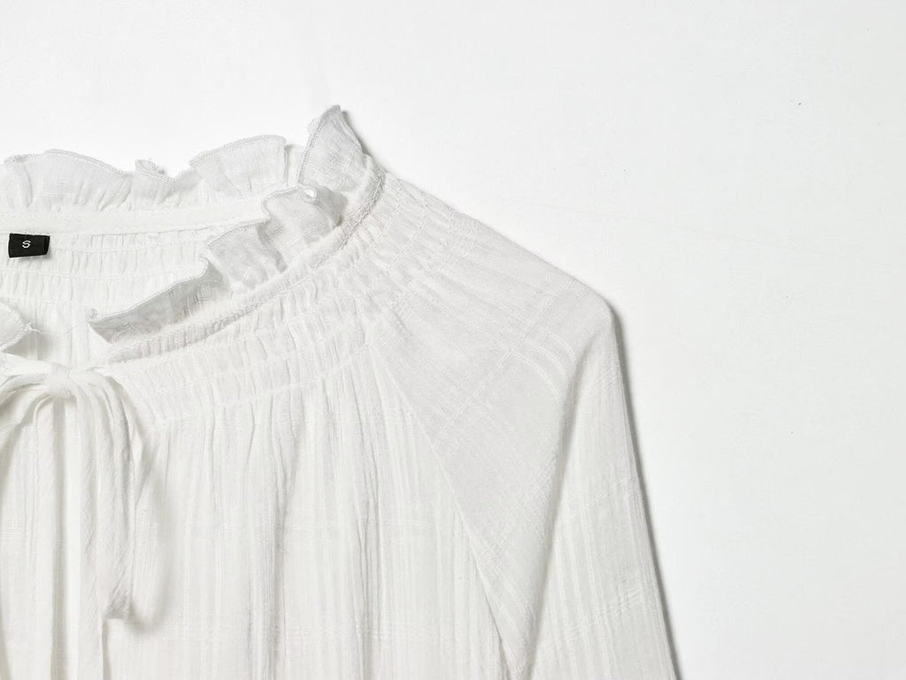 Women's floral embroidered lace up shirt