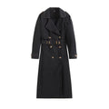Women's new fashion with Belt long style double breasted denim Windbreaker coat