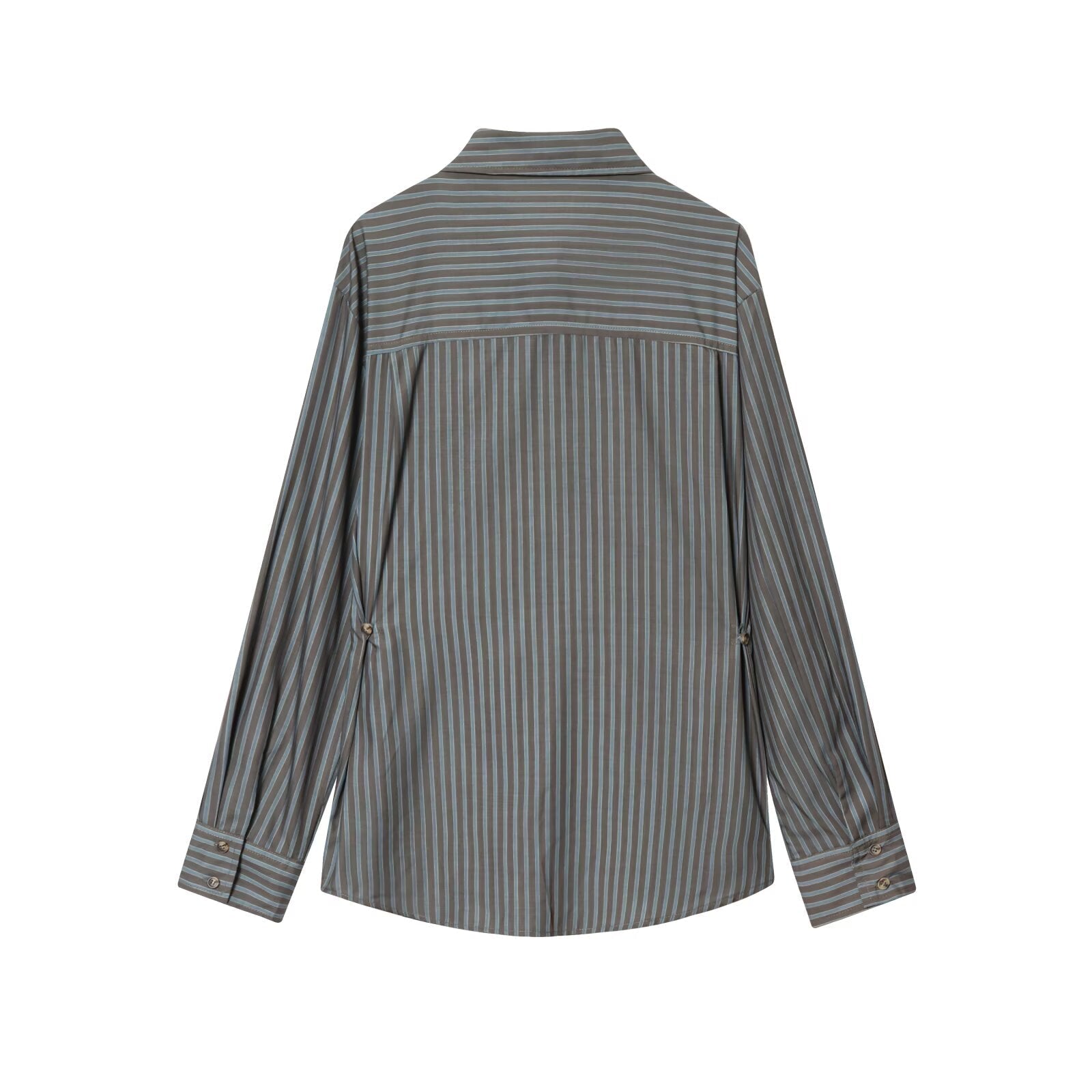 Women's new fashion casual striped poplin shirt