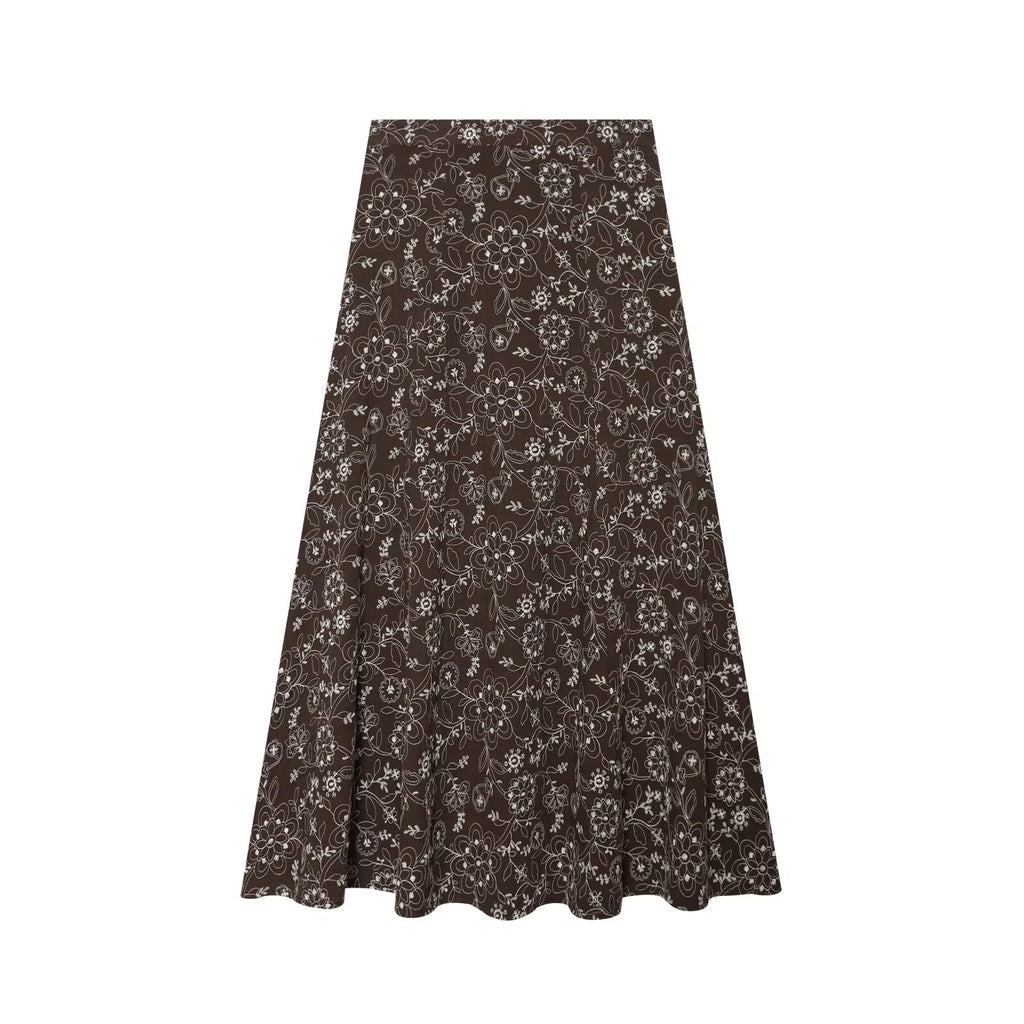 suit Women's 2 pieces lace up decorative embroidered top+Skirts