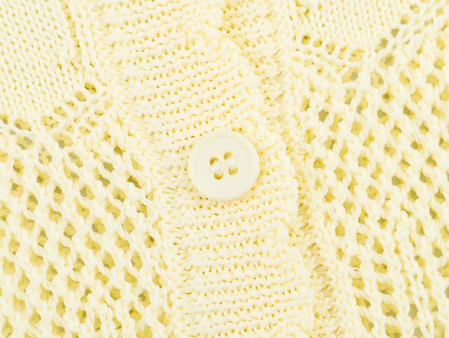 Women's short sleeved hollow knitted cardigan