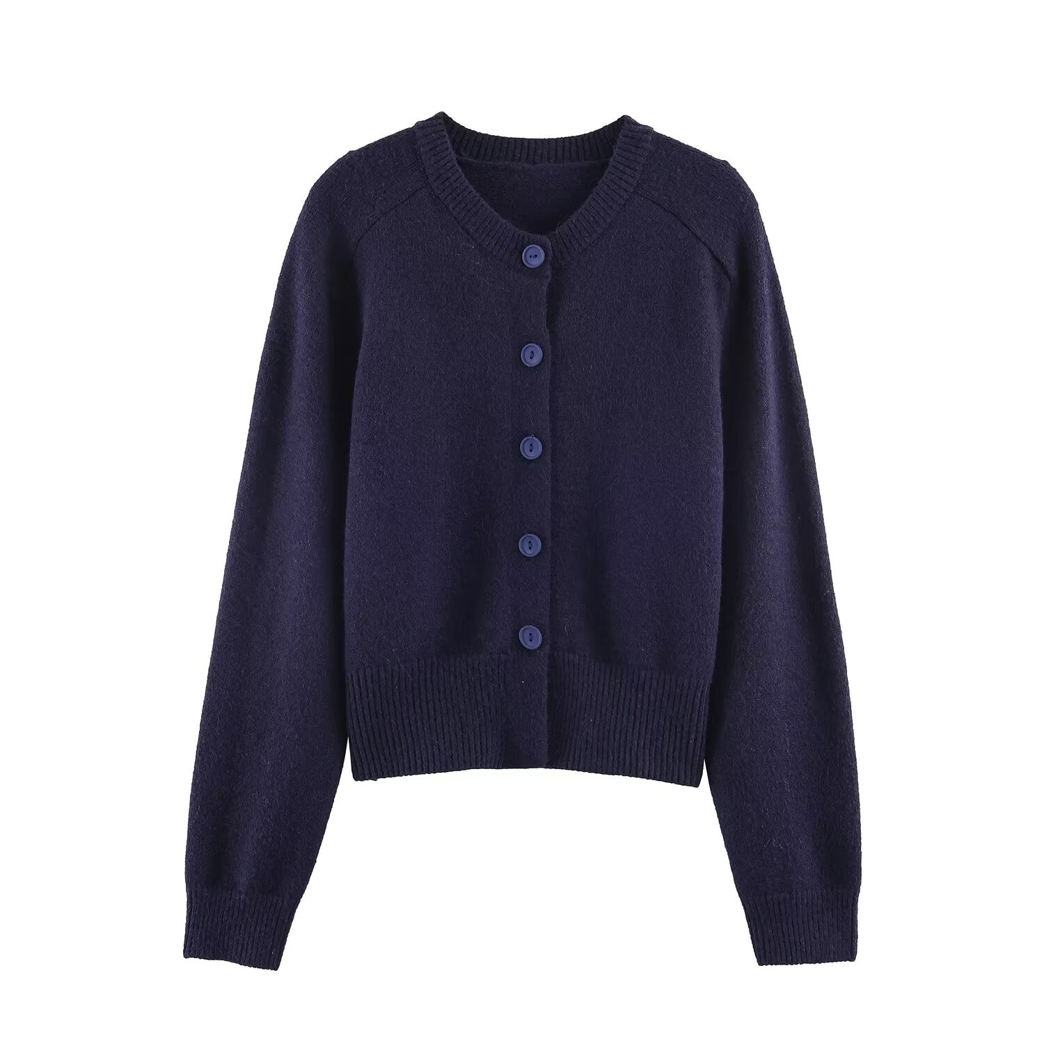 Women's soft textured round neck knitted Coat