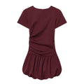 Women's pleated decorative balloon version dress