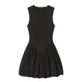 Women's black slim balloon effect dress