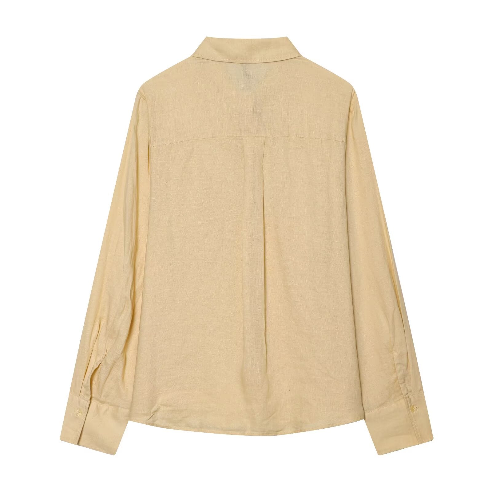 Women's linen blended linen long sleeved shirt