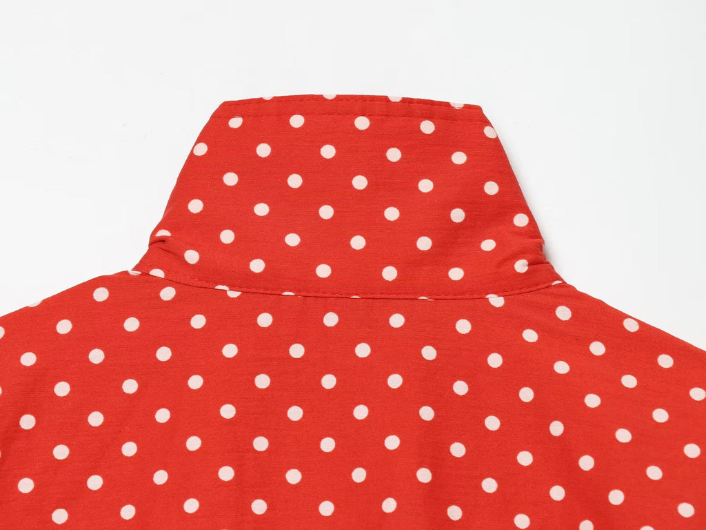 Women's casual polka dot bubble sleeve Coat